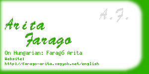 arita farago business card
